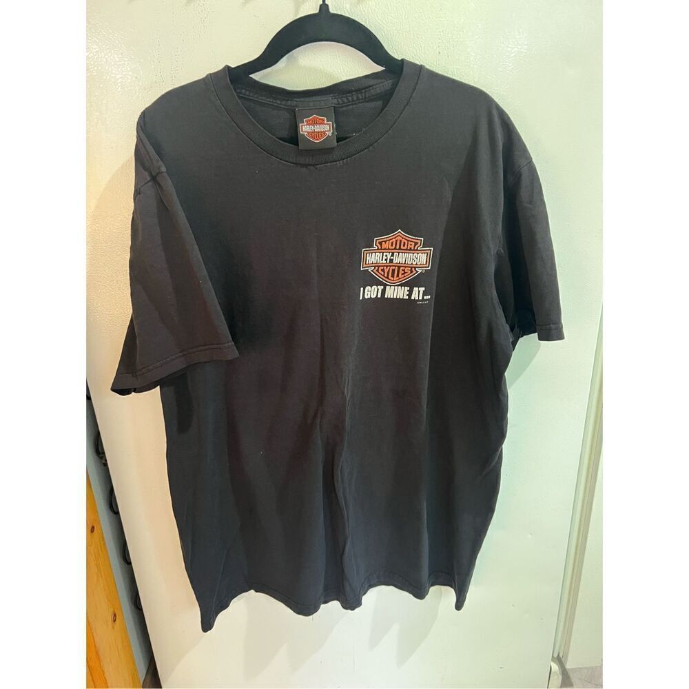 Harley Davidson I Got Mine At Viking Land Black T-Shirt Mens Size Large